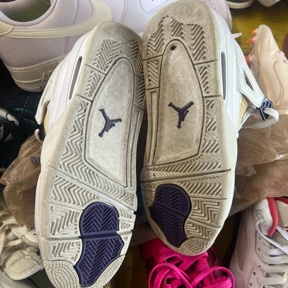Jordan White and purple Retro Nike Air Jordan 4 preowned $150 obo - Picture 2 of 6